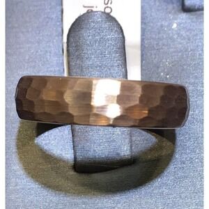 Mens Tungsten Ring Sz10 Faceted Copper Color Unique Look New W Tags